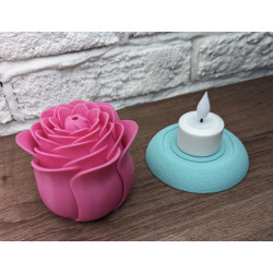 Rose lumineuse LED - Bougie LED incluse, décoration intérieure