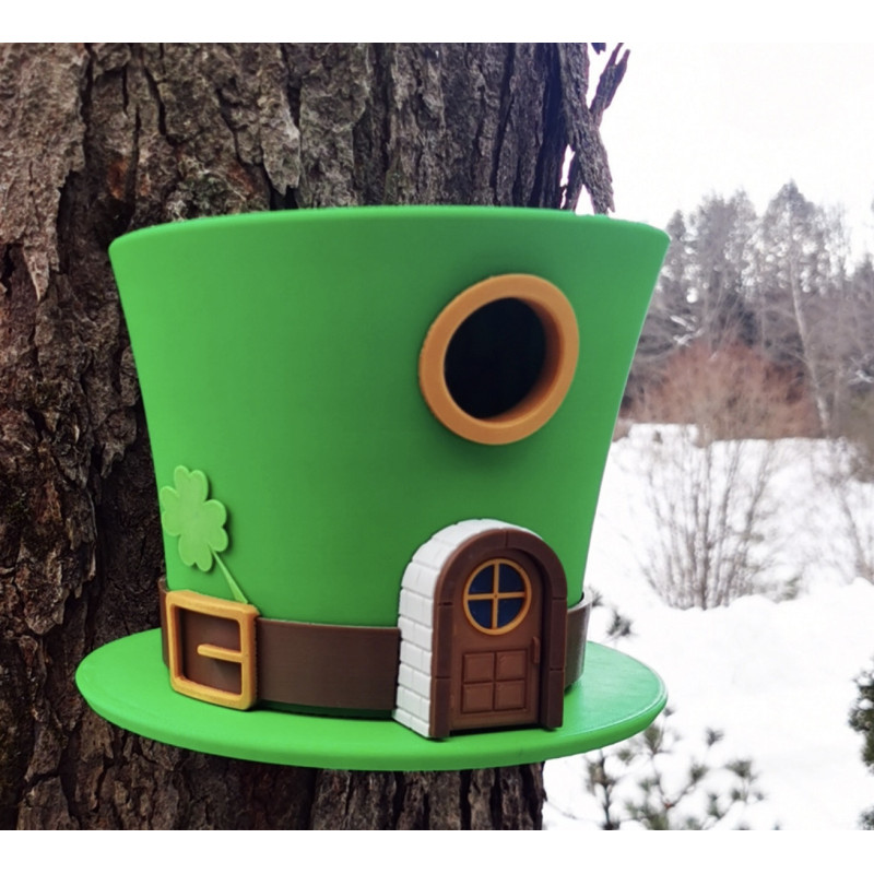 nichoir oiseaux chapeau lutin irlandais