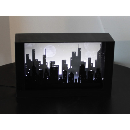 Boite à lumière ville éclairée